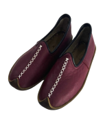 Okçubaba Bordo El Yapımı Yemeni - Hakiki Deri Çarık Ayakkabı Camış Derisi Taban