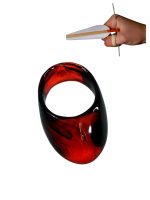 Okçubaba Kırmızı Siyah Polimer Zihgir - Geleneksel Okçuluk Başparmak Okçu Yüzüğü