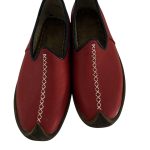 Okçubaba Geleneksel El Yapımı Kırmızı Yemeni Ayakkabı - Hakiki Deri Camış Tabanlı