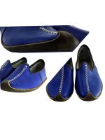 Geleneksel El Yapımı Mavi Yemeni Hakiki Deri Ayakkabı - Görsel 3