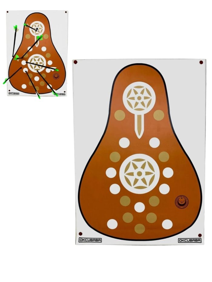 OKCUBABA Vinil Geleneksel Okçuluk Hedef Kağıdı Yüzü 80 115 cm Açık Kahve - Görsel 2