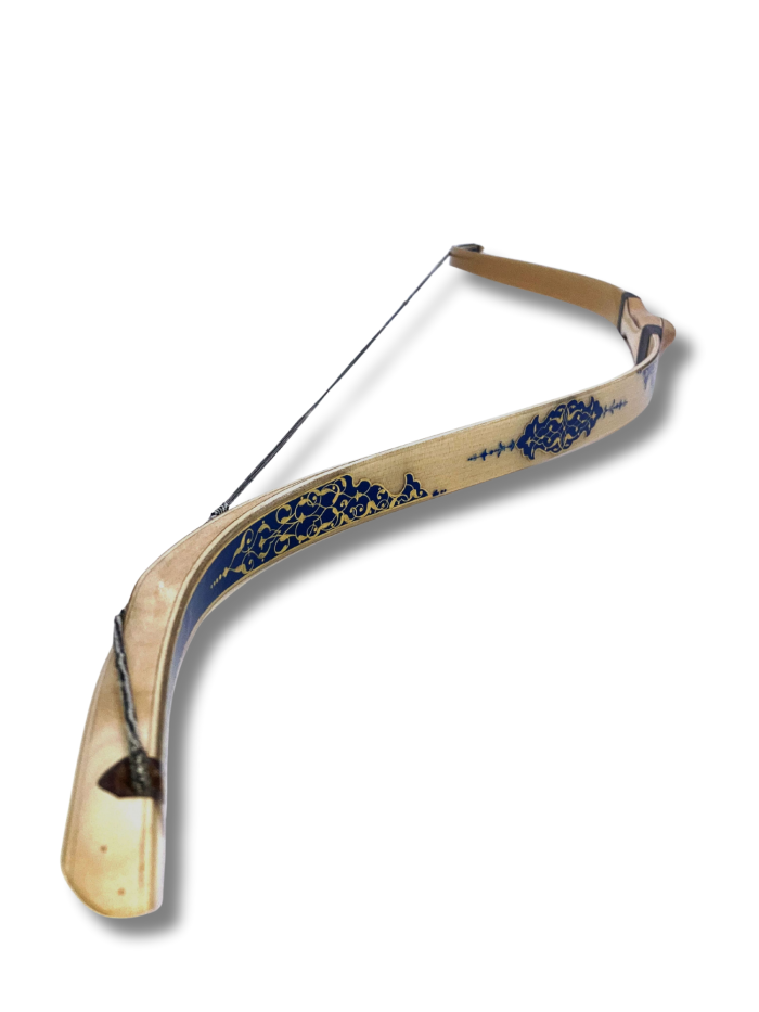 Vav El Yapımı Tezhipli Geleneksel Yay Lacivert Sarı - Görsel 2