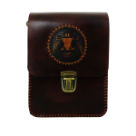 Okçubaba Çift Başlı Kartal Figürlü Hakiki Deri Okçuluk Omuz Çantası