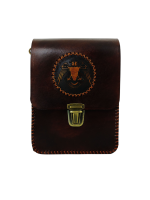 Okçubaba Çift Başlı Kartal Figürlü Hakiki Deri Okçuluk Omuz Çantası