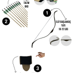 Geleneksel Okçuluk Başlangıç Seti - Elif Yay + 3 Ok + Zihgir