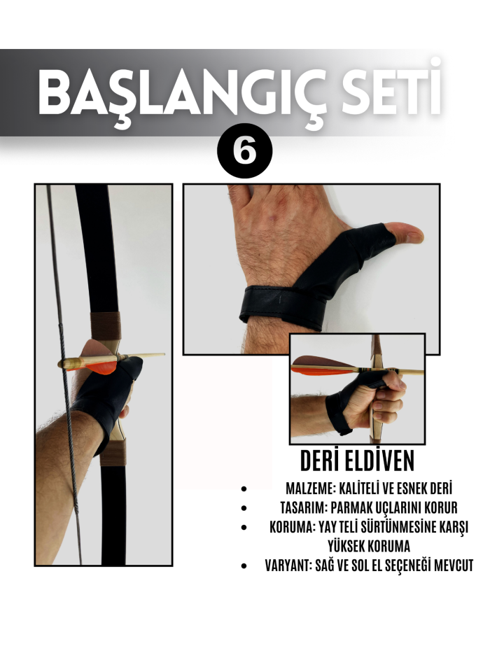 Geleneksel Okçuluk Seti Lamine Vav Set (Vav Yay-5 Ok-Zihgir-Tirkeş-Kolçak-Eldiven) - Görsel 7