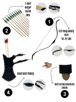 Okçubaba Okçuluk Başlangıç Seti - Elif Yay 7 Ok Zihgir Tirkeş