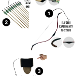 Okçubaba Geleneksel Okçuluk Başlangıç Seti - Elif Kaplamalı Yay, 3 Ok, Zihgir