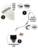 Okçubaba Geleneksel Okçuluk Başlangıç Seti - Elif Kaplamalı Yay, 3 Ok, Zihgir