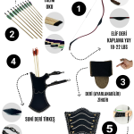 Okçubaba Geleneksel Okçuluk Başlangıç Seti - Kaplamalı Elif Yay 7 Ok Kolçak Zihgir Tirkeş