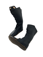 El Yapımı Siyah Hakiki Deri Çizme Geleneksel Okçuluk Deri Çizme - Görsel 3