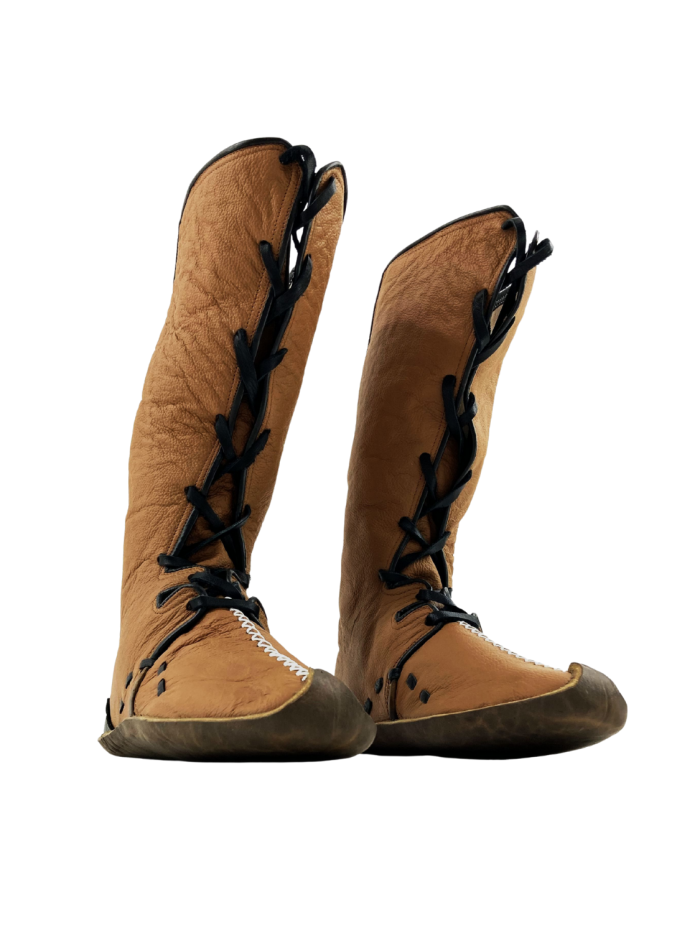 El Yapımı Taba Hakiki Deri Çizme Geleneksel Okçuluk Deri Çizme - Görsel 2